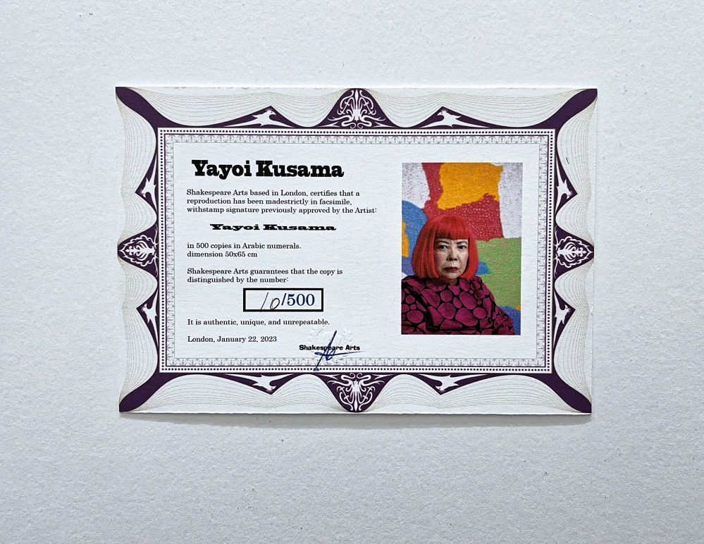 Yayoi Kusama - Pumpkin J x/500 - signováno, číslovaná edice, 50x65 cm