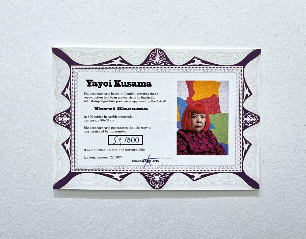 Yayoi Kusama - Flower Garden 59/500 - signováno, číslovaná edice, 50x65 cm