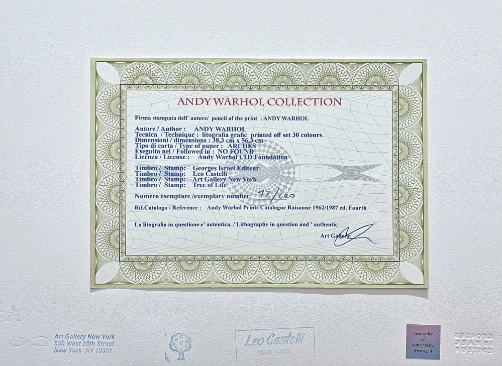 Andy Warhol - Elvis Presley zeleno-modrý 72/100 - edice Leo Castelli s certifikátem