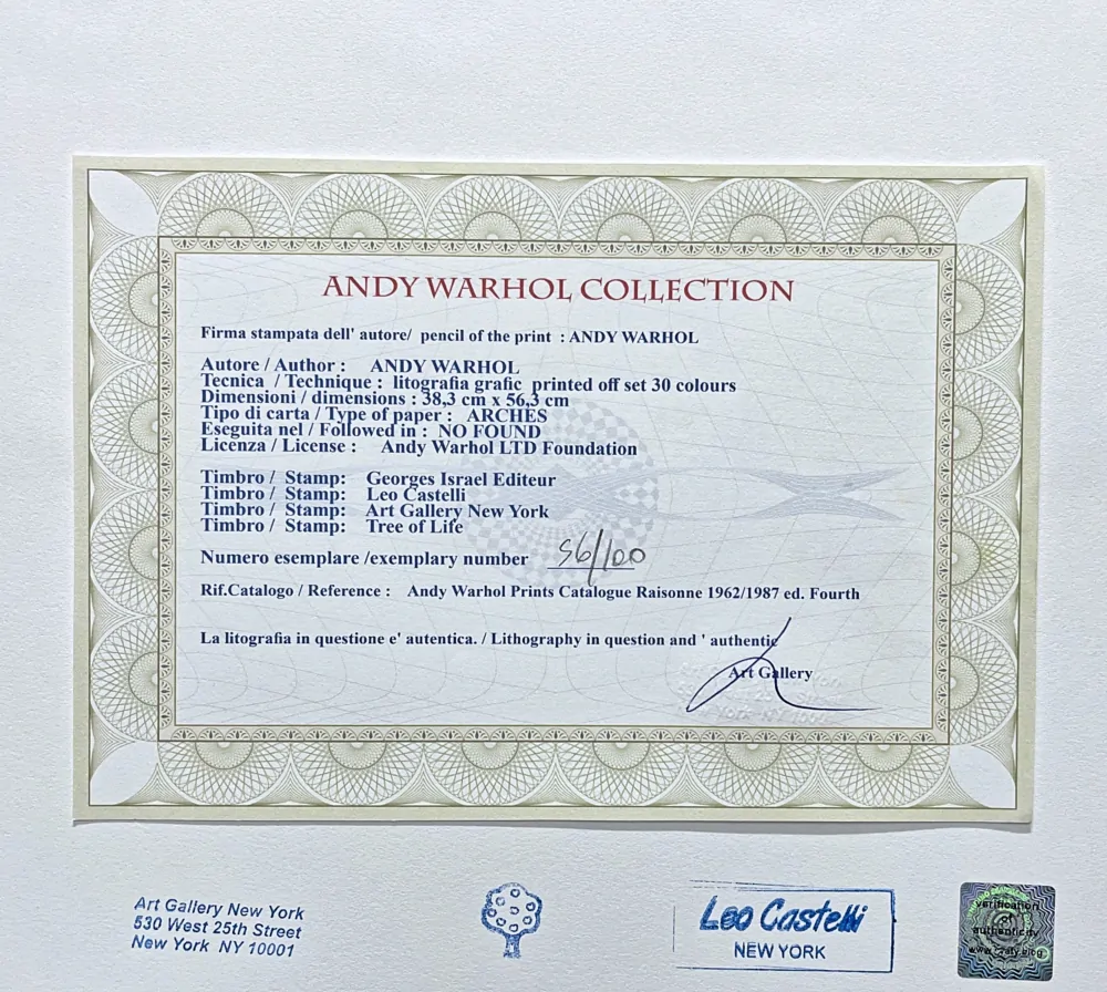 Andy Warhol - 25x Marilyn Monroe 56/100 - edice Leo Castelli s certifikátem