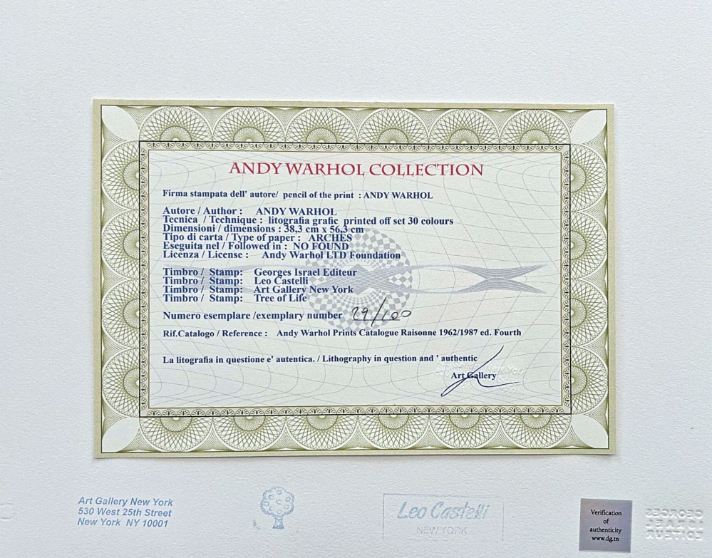 Andy Warhol - S** parts I 29/100 - edice Leo Castelli s certifikátem