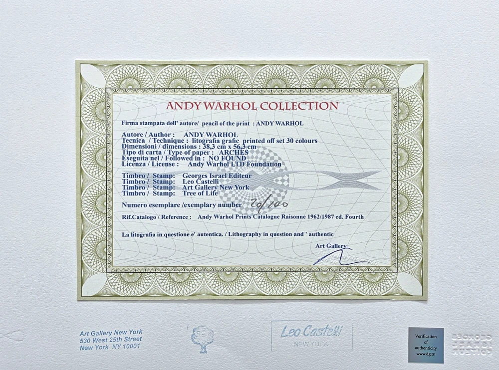 Andy Warhol - S** parts II 20/100 - edice Leo Castelli s certifikátem