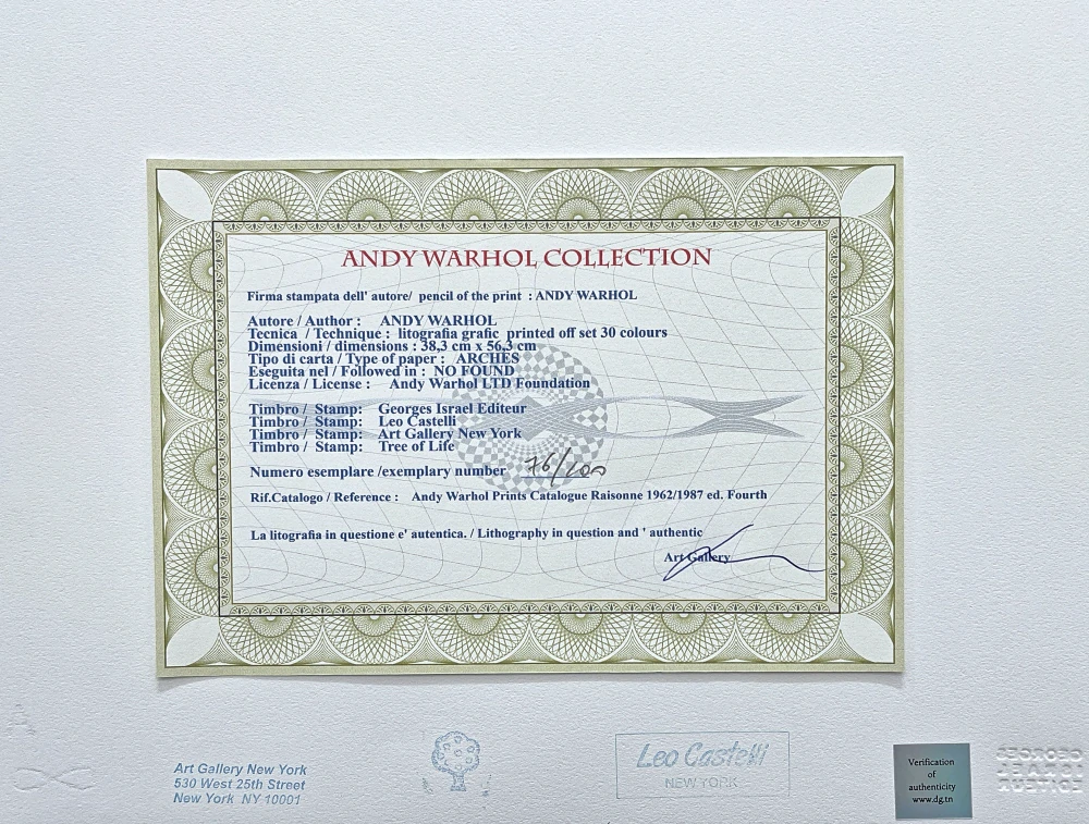 Andy Warhol - S** parts III 76/100 - edice Leo Castelli s certifikátem