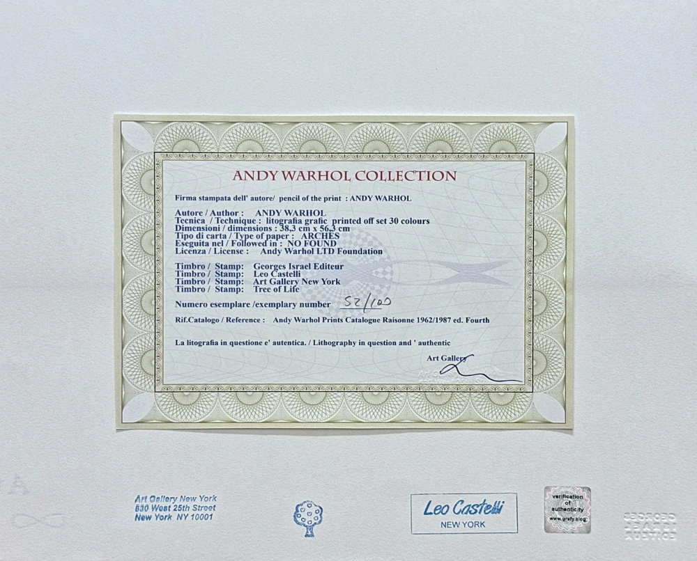 Andy Warhol - Muhammad Ali tyrkysový 52/100 - edice Leo Castelli s certifikátem