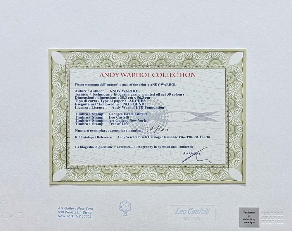 Andy Warhol - Mick Jagger - béžový ll 34/100 - edice Leo Castelli s certifikátem