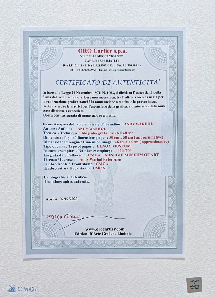 Andy Warhol - Life Savers ll 136/500 - signováno, 50x50cm, limitovaná edice CMOA s certifikátem