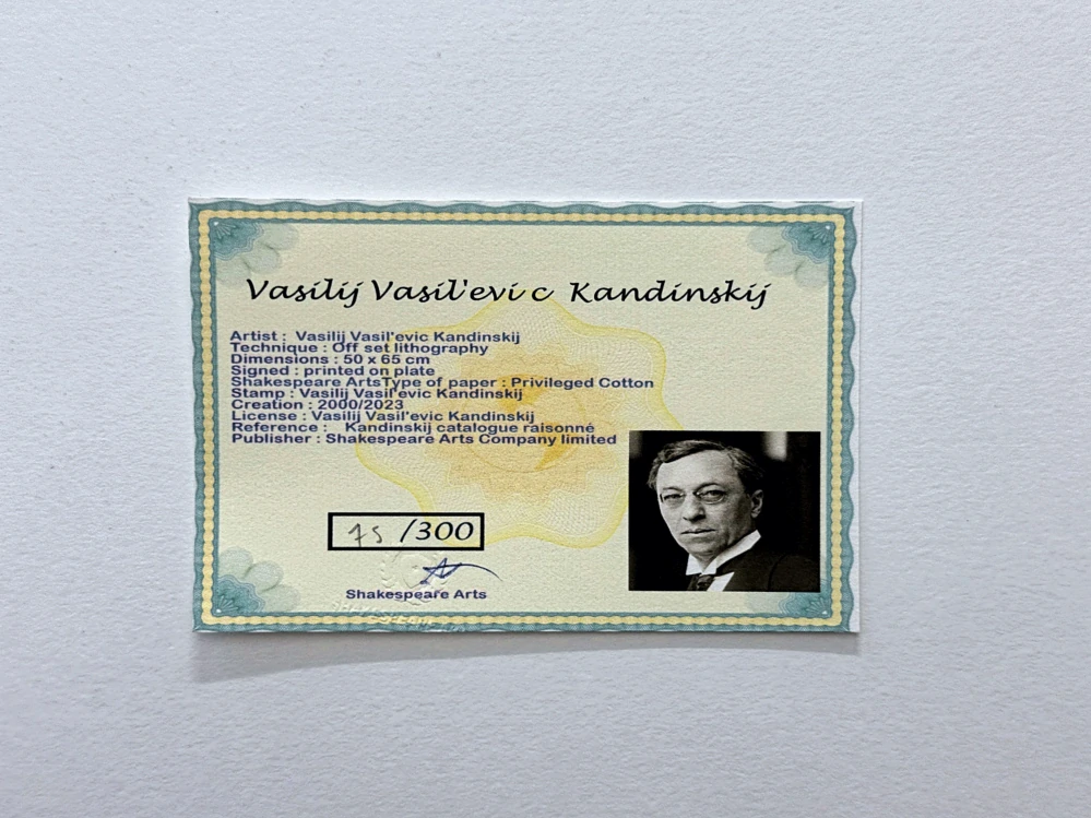 Wassily Kandinsky - Blue - x/300 - signováno, číslovaná edice, 65x50 cm