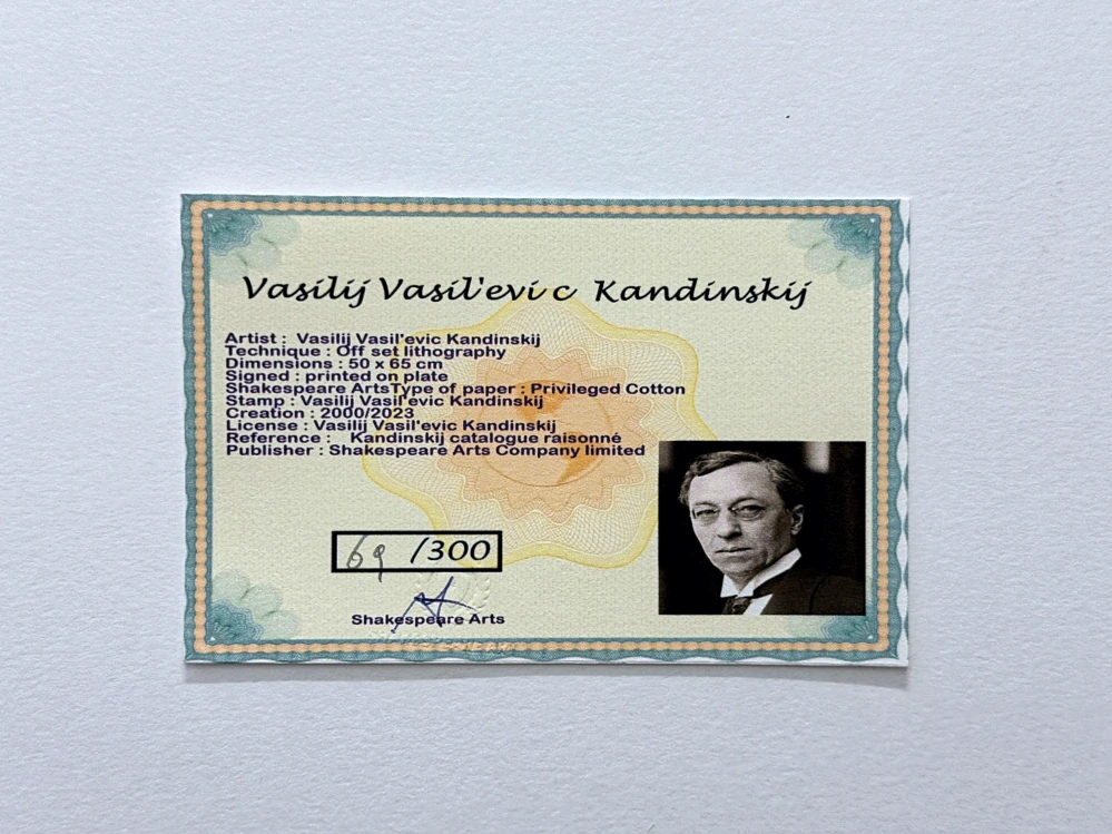 Wassily Kandinsky - Landscape with Horseman - x/300 - signováno, číslovaná edice, 65x50 cm