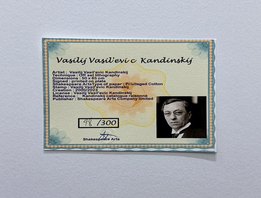 Wassily Kandinsky - Linear Composition 1 -  x/300 - signováno, číslovaná edice, 50x65 cm