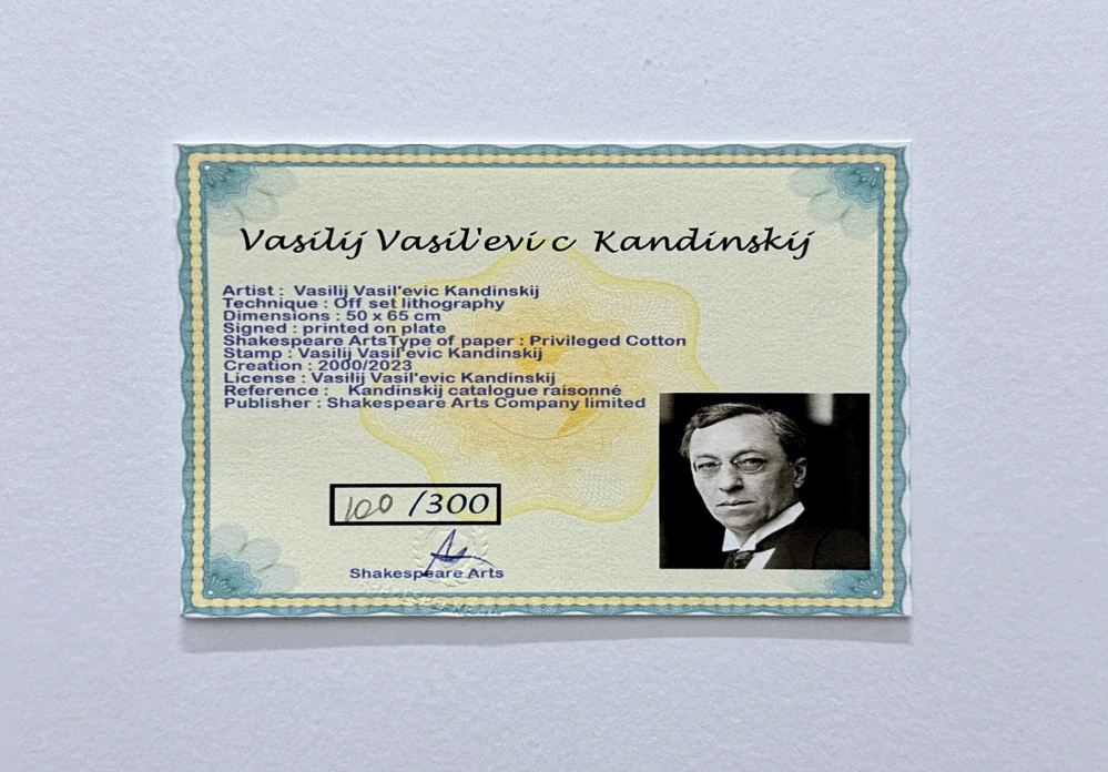 Wassily Kandinsky - Linear Composition 2 - x/300 - signováno, číslovaná edice, 50x65 cm
