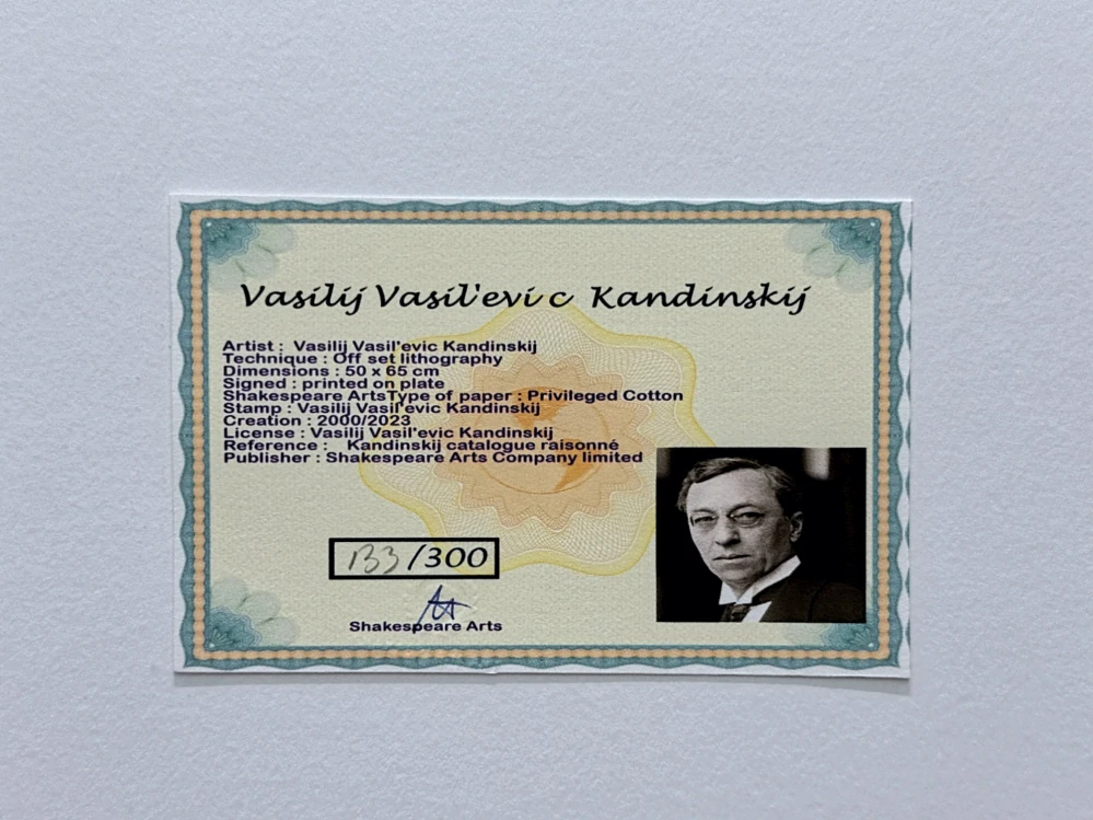 Wassily Kandinsky - Geometric Composition 5 - x/300 - signováno, číslovaná edice, 50x65 cm