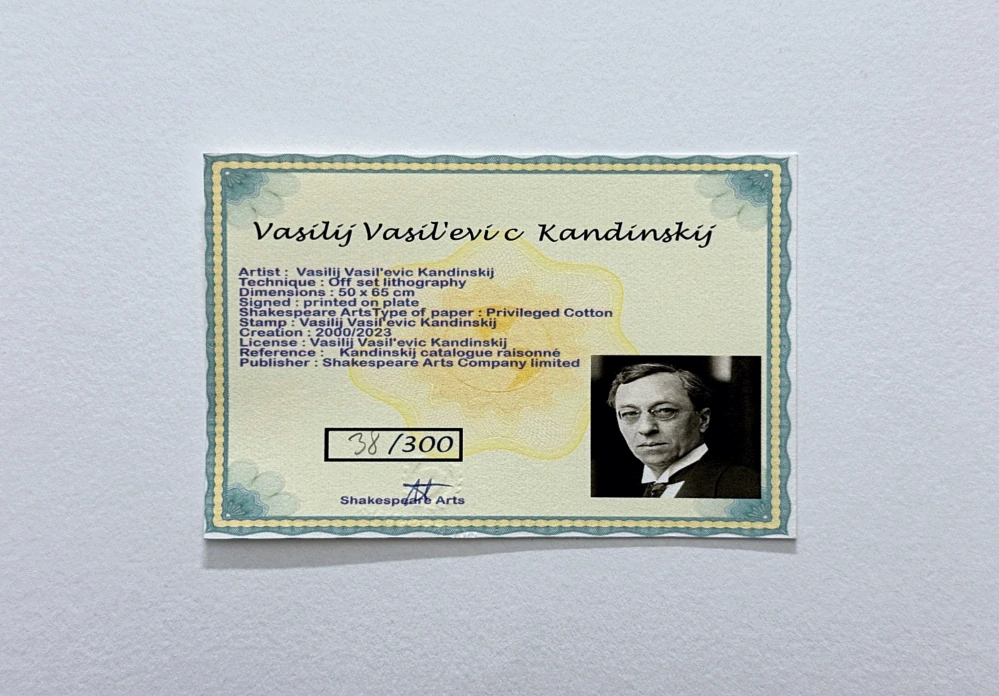 Wassily Kandinsky - Linear Composition 5 - x/300 - signováno, číslovaná edice, 50x65 cm