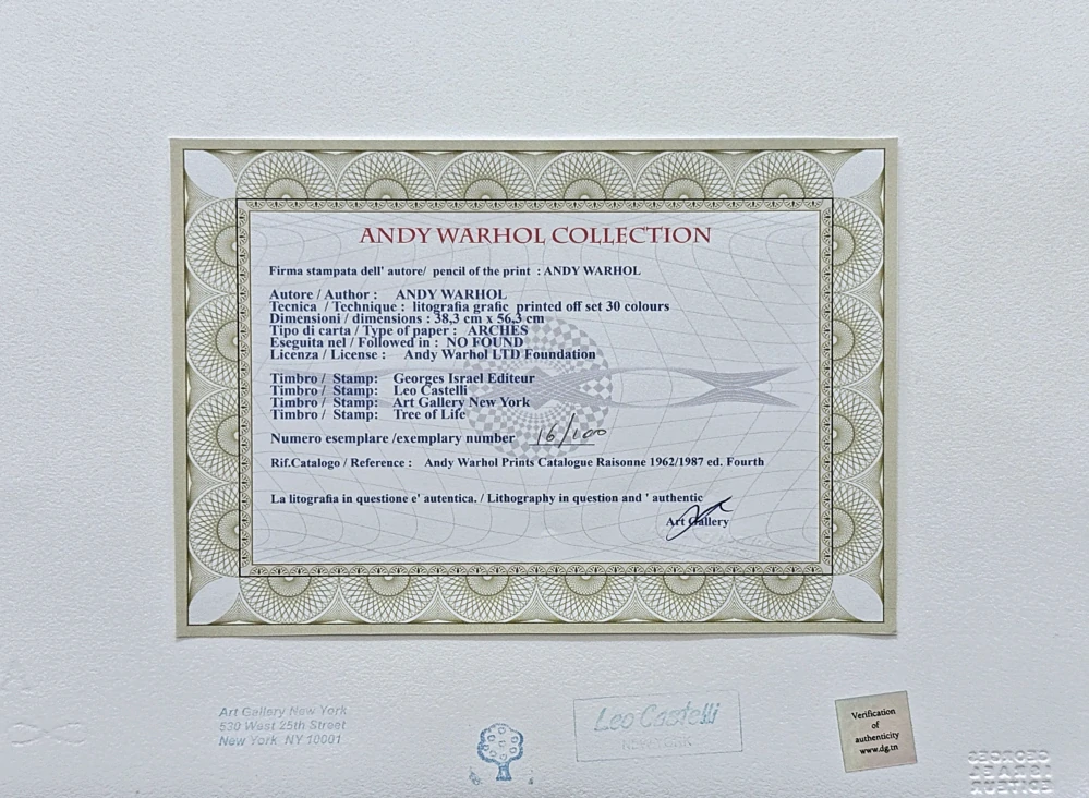 Andy Warhol - Cat Sam - světle modrý ležící x/100 - edice Leo Castelli s certifikátem