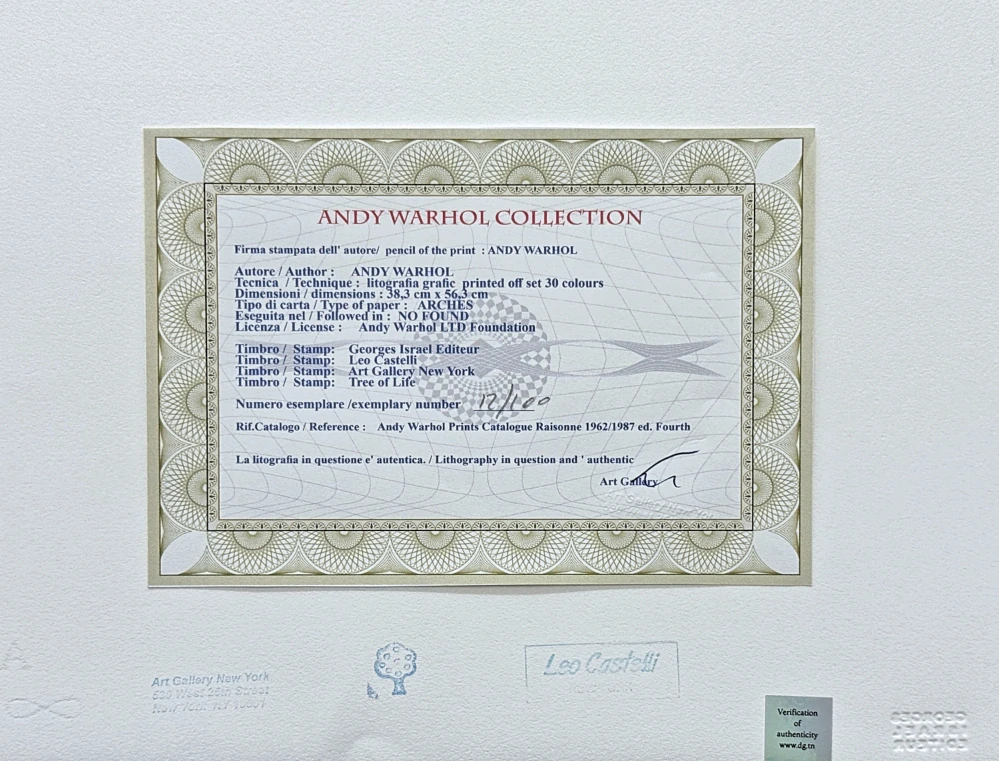 Andy Warhol - Chanel černo-modrý x/100 - edice Leo Castelli s certifikátem