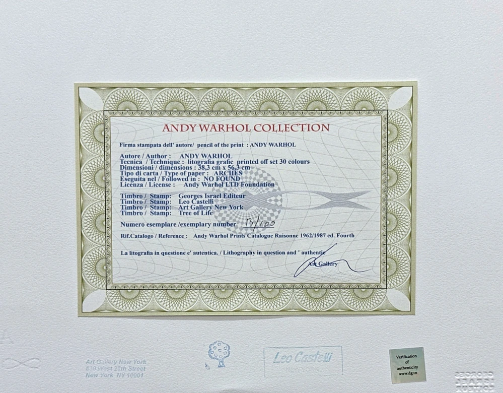 Andy Warhol - Mick Jagger III x/100 - edice Leo Castelli s certifikátem