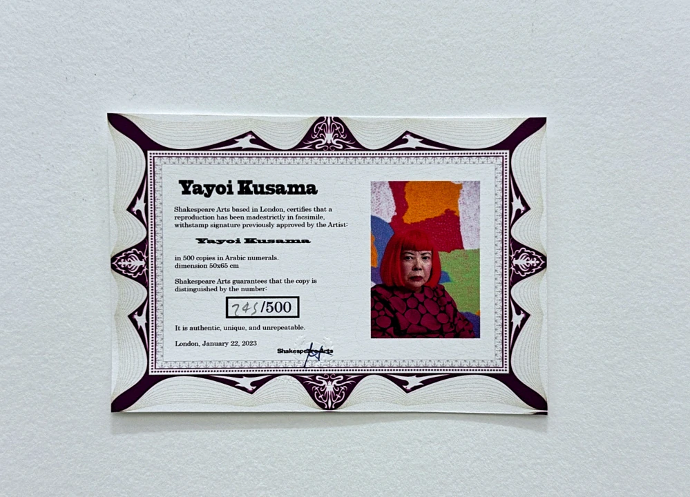 Yayoi Kusama - Waves IV x/500 - signováno, číslovaná edice, 50x65 cm
