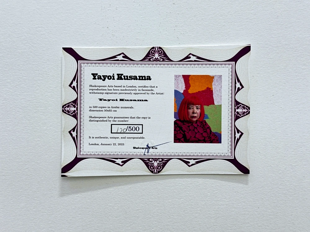 Yayoi Kusama - Snail x/500 - signováno, číslovaná edice, 65x50 cm