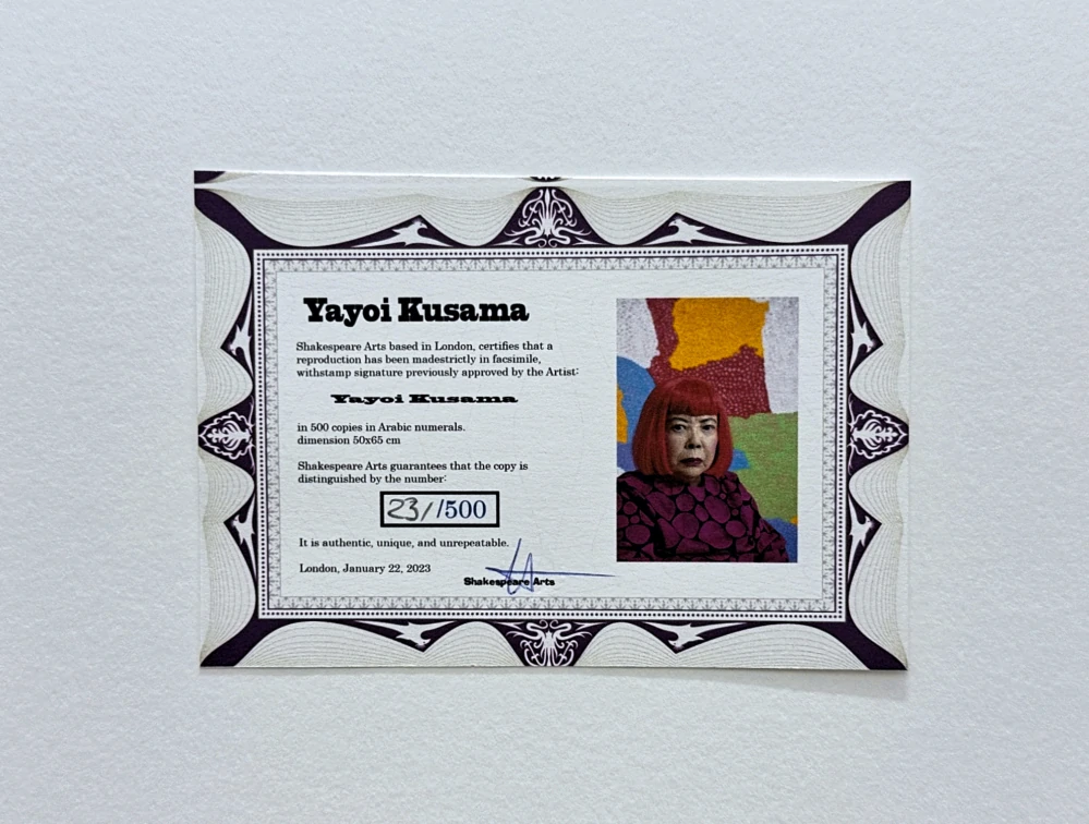 Yayoi Kusama - Abstract Flower x/500 - signováno, číslovaná edice, 50x65 cm
