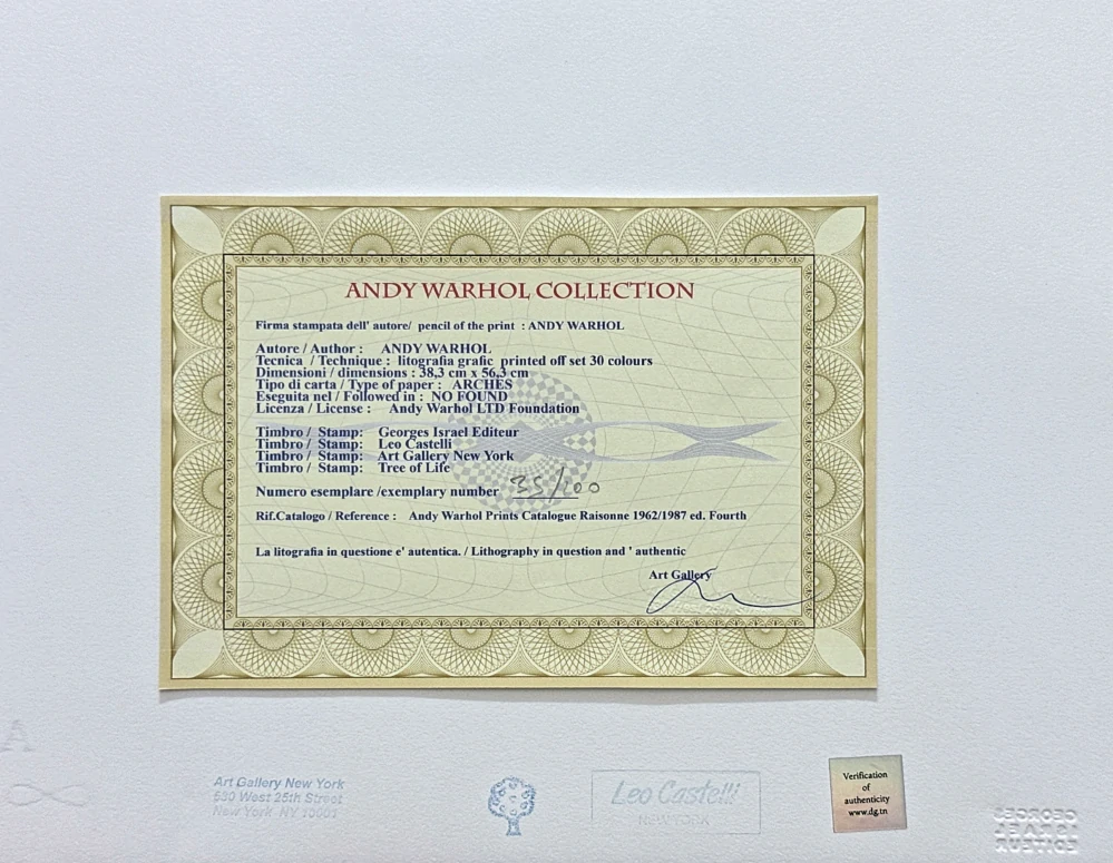 Andy Warhol - Liza Minnelli x/100 edice Leo Castelli s certifikátem
