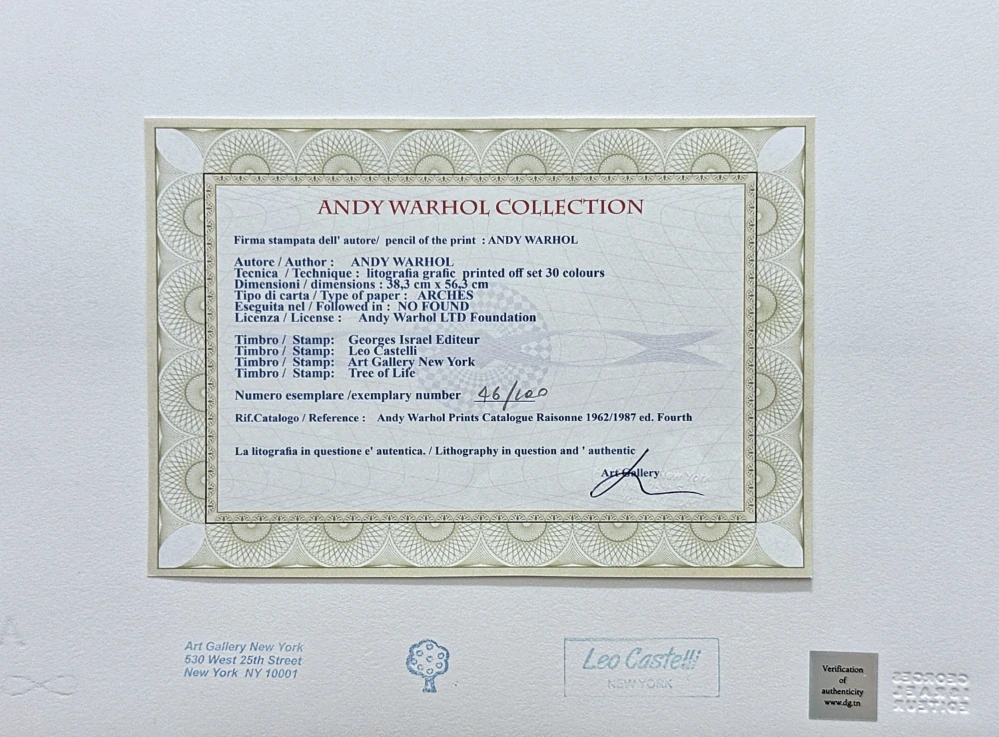Andy Warhol - Mobilgas modrý x/100 - edice Leo Castelli s certifikátem