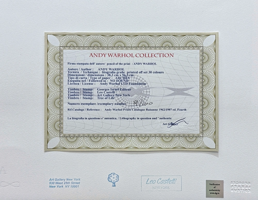 Andy Warhol - Sixteen Jackies x/100 - edice Leo Castelli s certifikátem