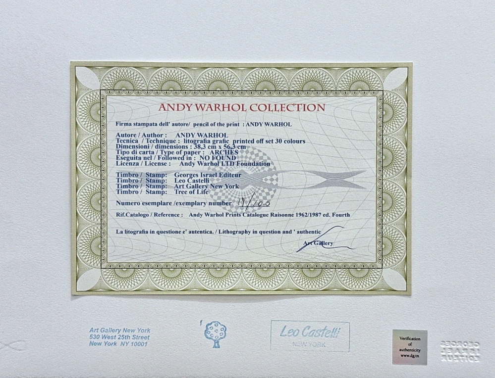 Andy Warhol - Life Saver x/100 - edice Leo Castelli s certifikátem