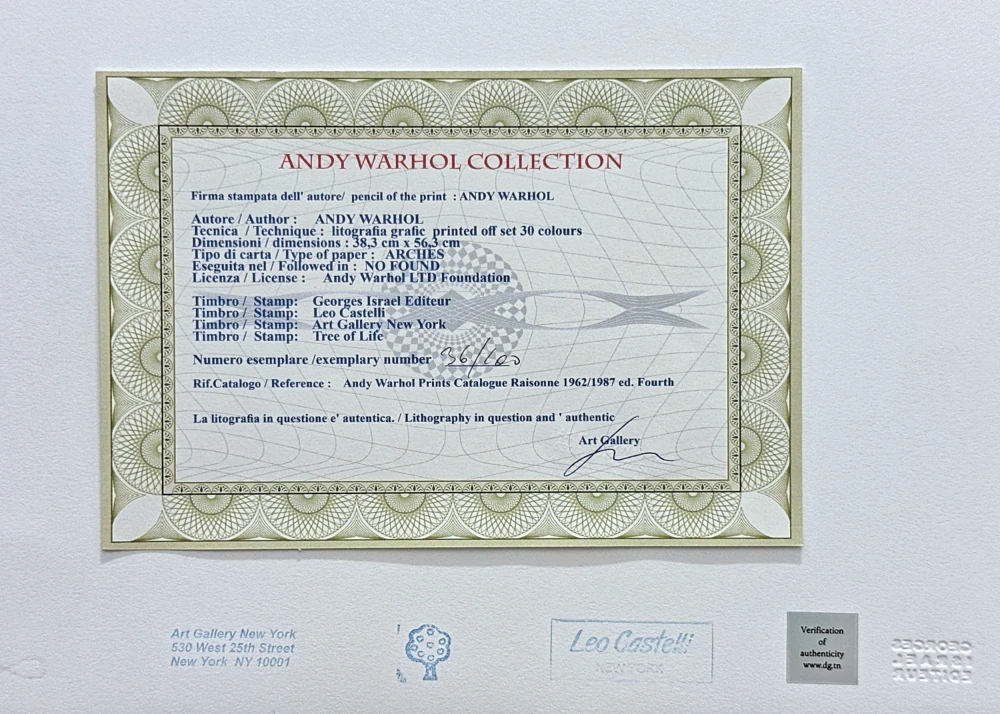 Andy Warhol - Giant Panda III x/100 - edice Leo Castelli s certifikátem