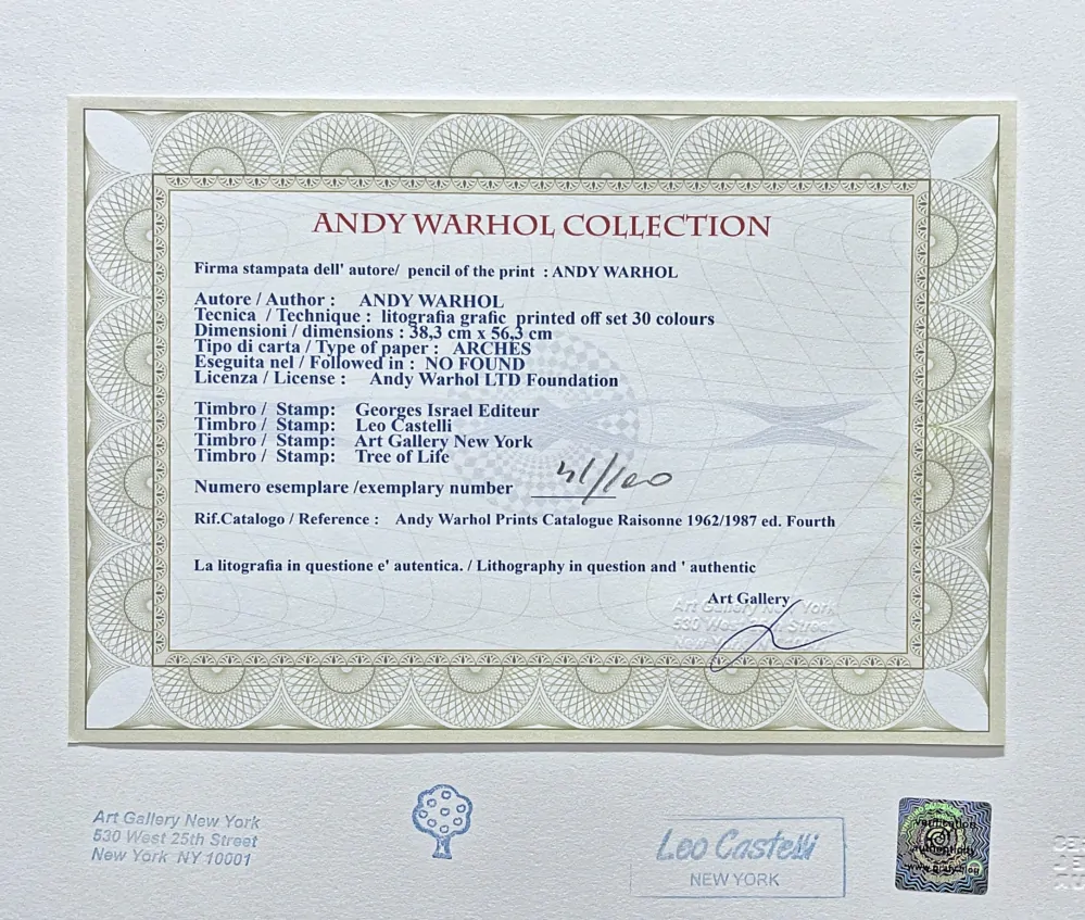 Andy Warhol - Chanel žluto-modrý 41/100 - edice Leo Castelli s certifikátem