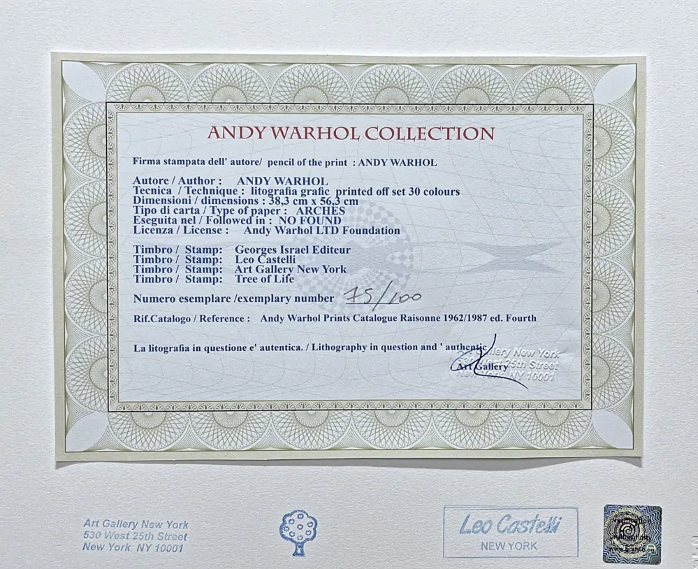 Andy Warhol - Marilyn Monroe hnědá x/100 - edice Leo Castelli s certifikátem