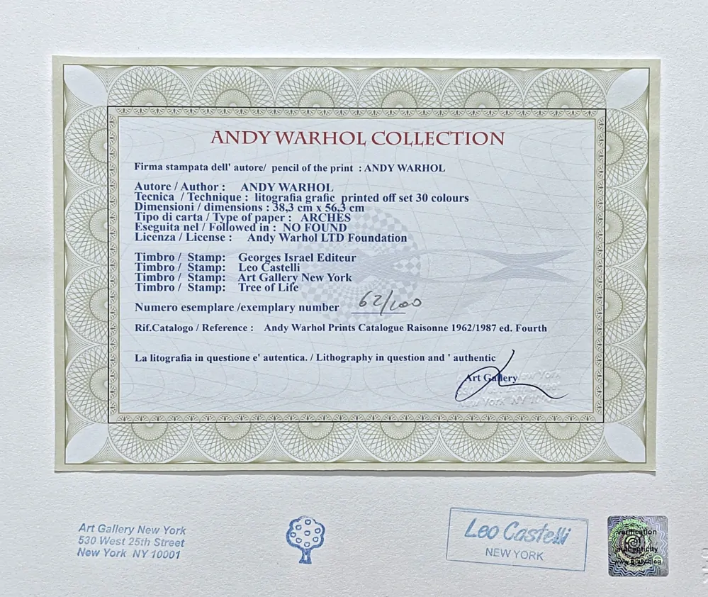 Andy Warhol - Marilyn Monroe černá s blond vlasy 62/100 - edice Leo Castelli s certifikátem