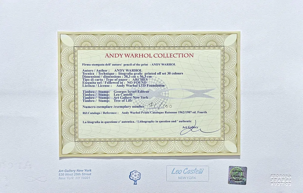 Andy Warhol - 20x Dollar Sign x/100 - edice Leo Castelli s certifikátem