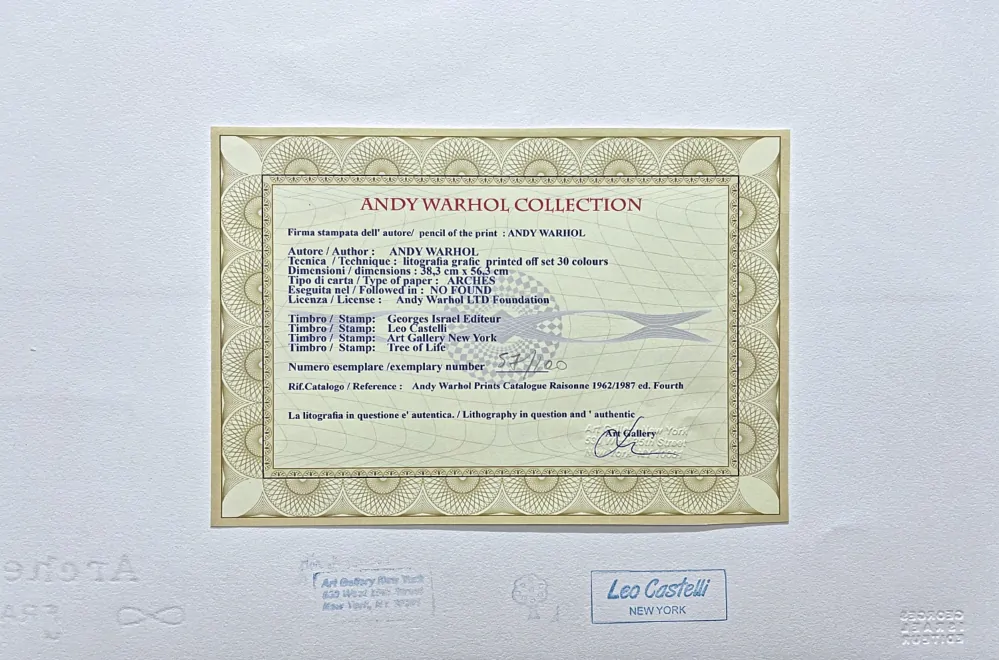 Andy Warhol - Lucille Ball x/100 - edice Leo Castelli s certifikátem