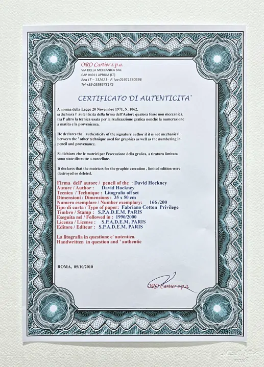David Hockney - Great Pyramid at Giza 166/200 - limitovaná edice, s certifikátem, 35x50 cm