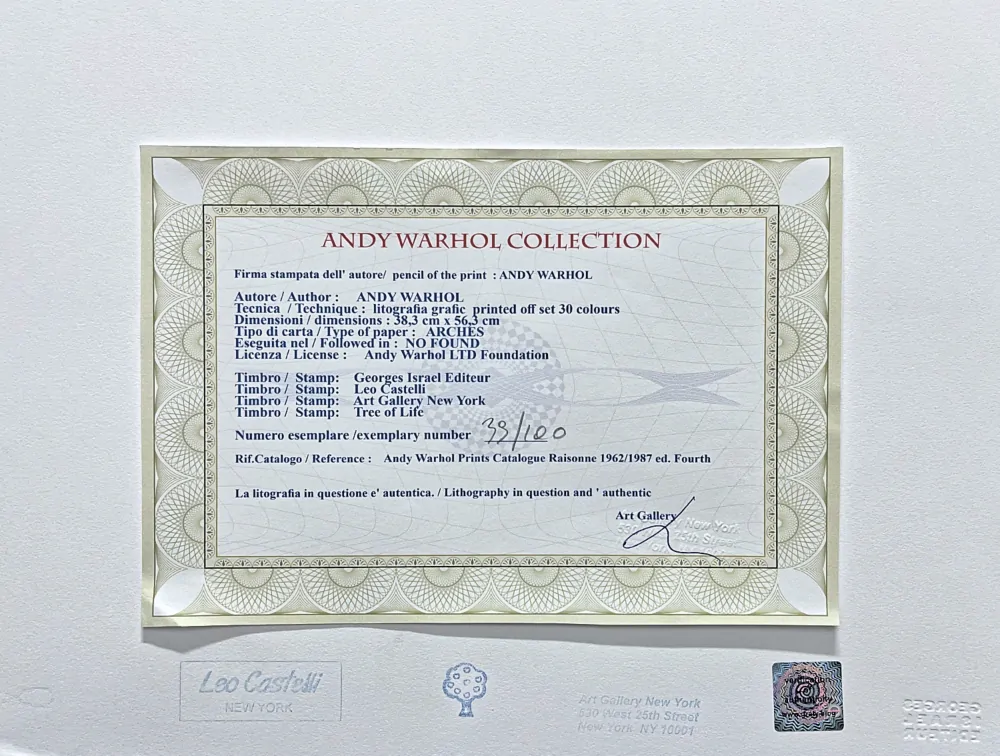 Andy Warhol - John Wayne x/100 - edice Leo Castelli s certifikátem