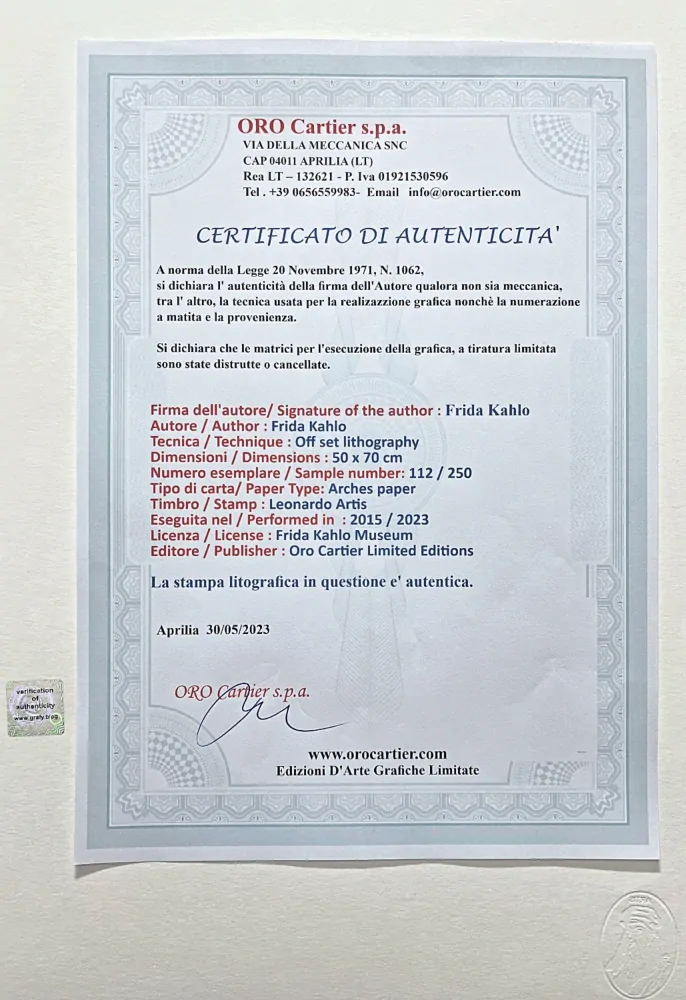 Frida Kahlo - El marxisme sanarà els malalts 112/250 - limitovaná edice s certifikací, 50x70cm