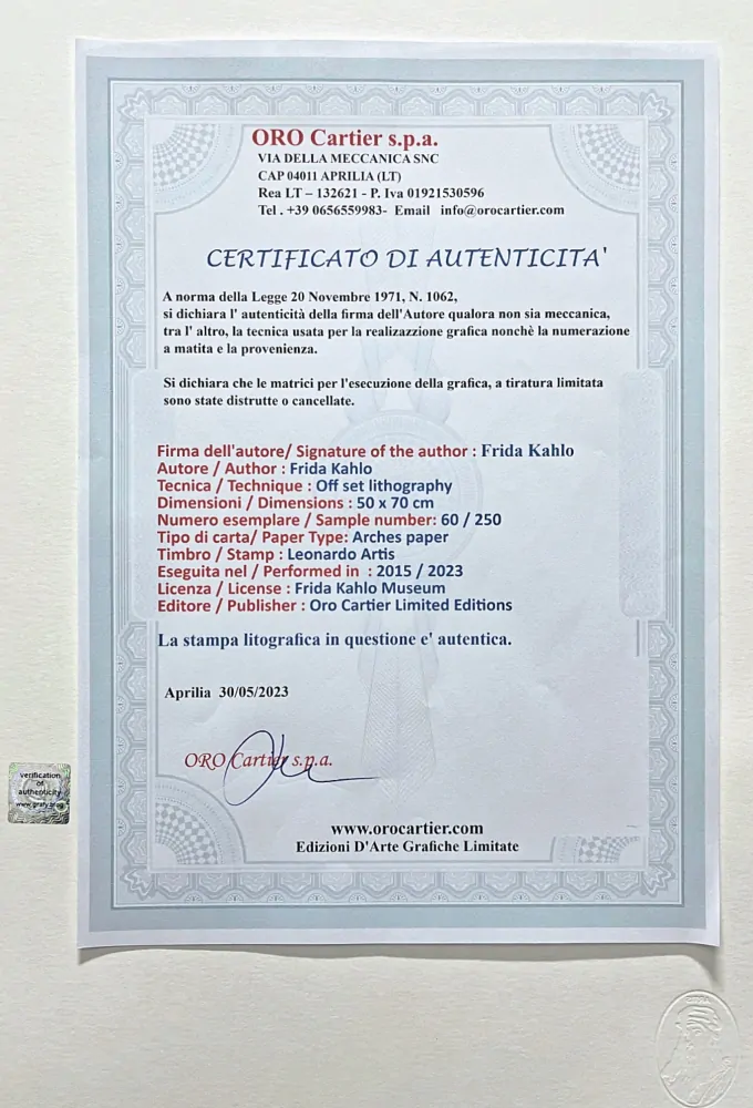 Frida Kahlo - Doña Rosita Morillo 60/250 - limitovaná edice s certifikací, 50x70cm