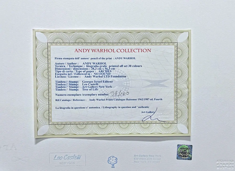 Andy Warhol - Mick Jagger modrý 38/100 - edice Leo Castelli s certifikátem