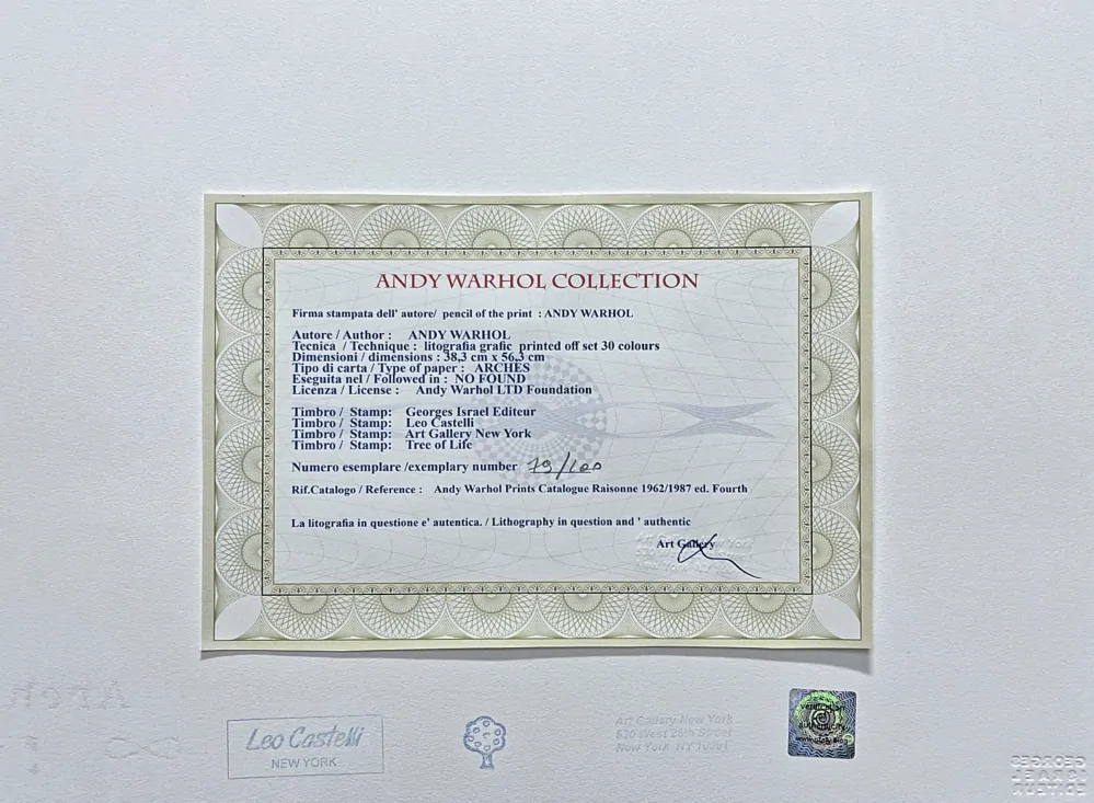 Andy Warhol - 6x Skull x/100 - edice Leo Castelli s certifikátem