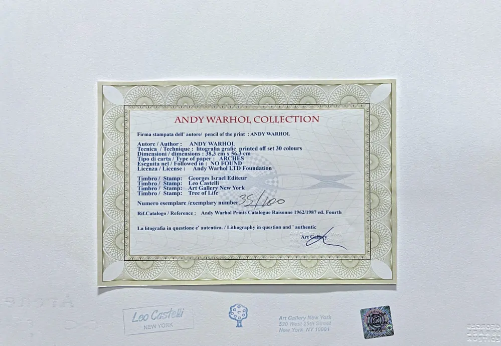 Andy Warhol - Love s černou 35/100 - edice Leo Castelli s certifikátem