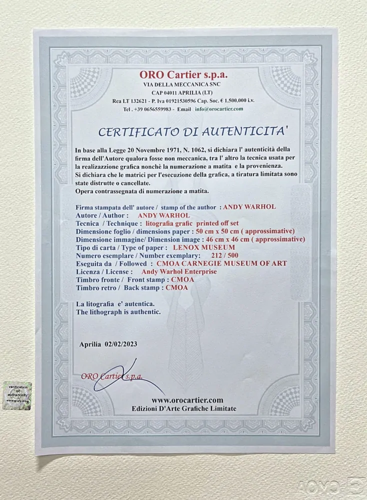 Andy Warhol - Marilyn Monroe ve dvou čtvercích 212/500 - signováno, 50x50cm, limitovaná edice CMOA s certifikátem