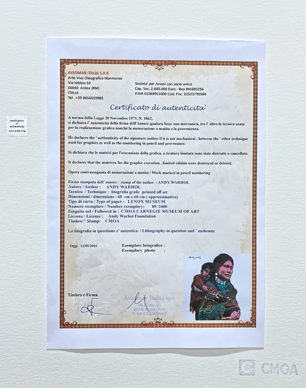 Andy Warhol - Mother and Child 89/2400 - 60x60cm, limitovaná edice CMOA s certifikátem
