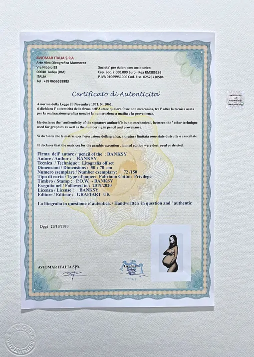 Banksy - Danger Monkey x/150 - číslovaná edice s certifikátem, 50x70cm