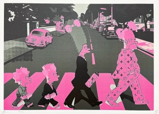 Death NYC - Purple Simpsonovi - limitovaná edice s certifikátem, 45x32cm