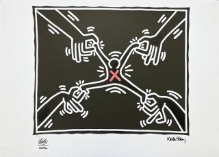 Keith Haring - Stress 89/150 - signováno, limitovaná edice s certifikátem, 70x50 cm