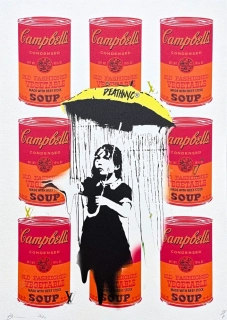 Death NYC -  Banksy Nola a Campbell soup - limitovaná edice s certifikátem, 32x45cm