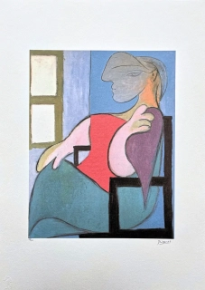 Pablo Picasso - Woman sitting near a window 78/200 - signováno, s certifikátem, 50x70 cm