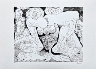 Pablo Picasso - Femme acrobate au Maquillage 86/200 - signováno, s certifikátem, 70x50 cm