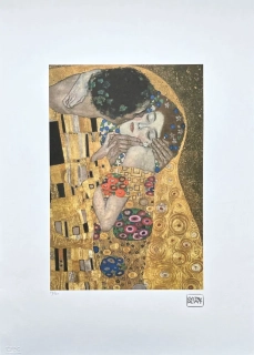 Gustav Klimt - The Kiss x/200 - signováno, s certifikátem, 50x70 cm