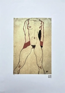 Egon Schiele - Weiblicher Torso 180/200 - limitovaná edice, s certifikátem, 50x70 cm