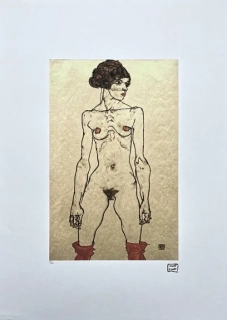 Egon Schiele - Woman Act 81/200 - limitovaná edice, s certifikátem, 50x70 cm